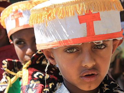 埃塞俄比亚主显节上的儿童